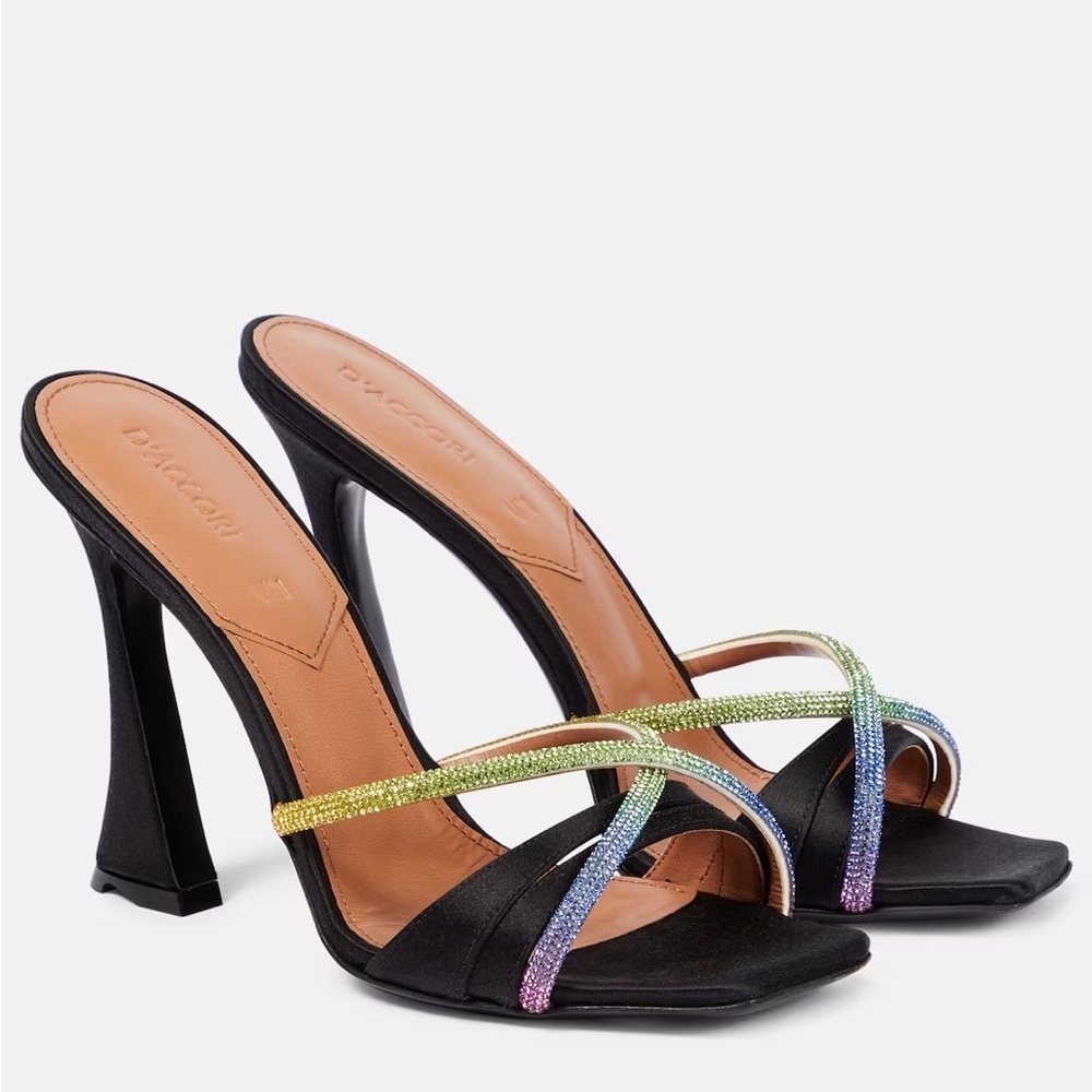 D’Accori Lust Rainbow Crystal Embellished Crossover Pumps
